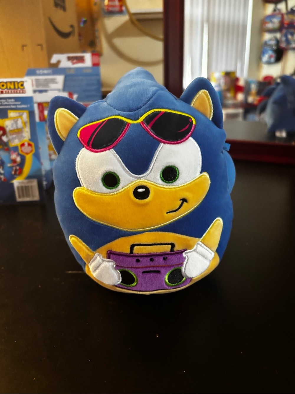 Small Squishmallows Summer Themed Sonic the Hedgehog with Sunglasses & Boombox